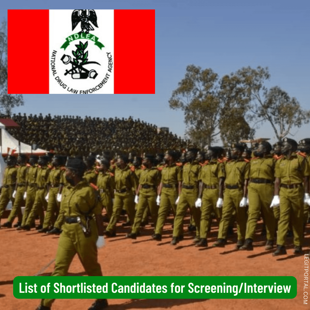 NDLEA Recruitment 2023| Shortlisted Candidates for Screening