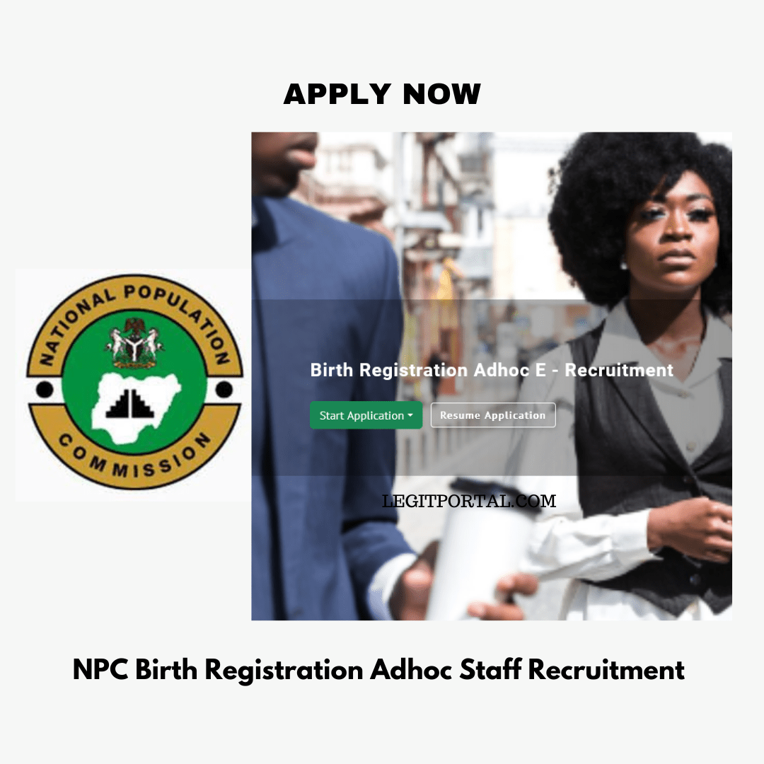 Npc Birth Registration Adhoc Staff E Recruitment 2023
